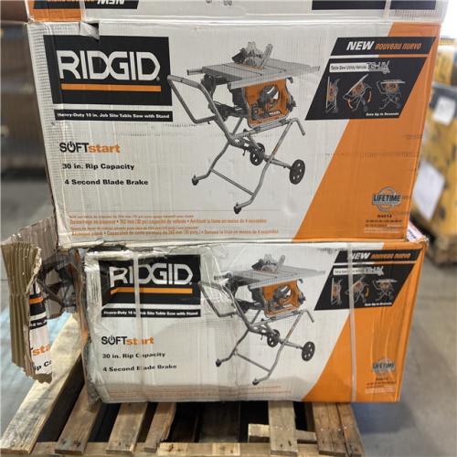 DALLAS LOCATION - RIDGID 15 Amp 10 in. Portable Corded Pro Jobsite Table Saw with Stand PALLET- (2 UNITS)