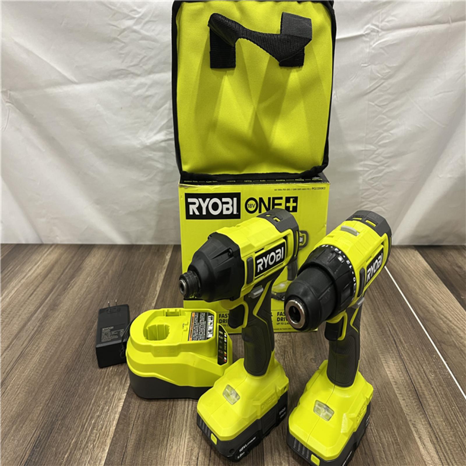 GOOD RYOBI ONE+ 18V Cordless 2-Tool Combo Kit with Drill/Driver, Impact Driver, (2) 1.5 Ah Batteries, and Charger