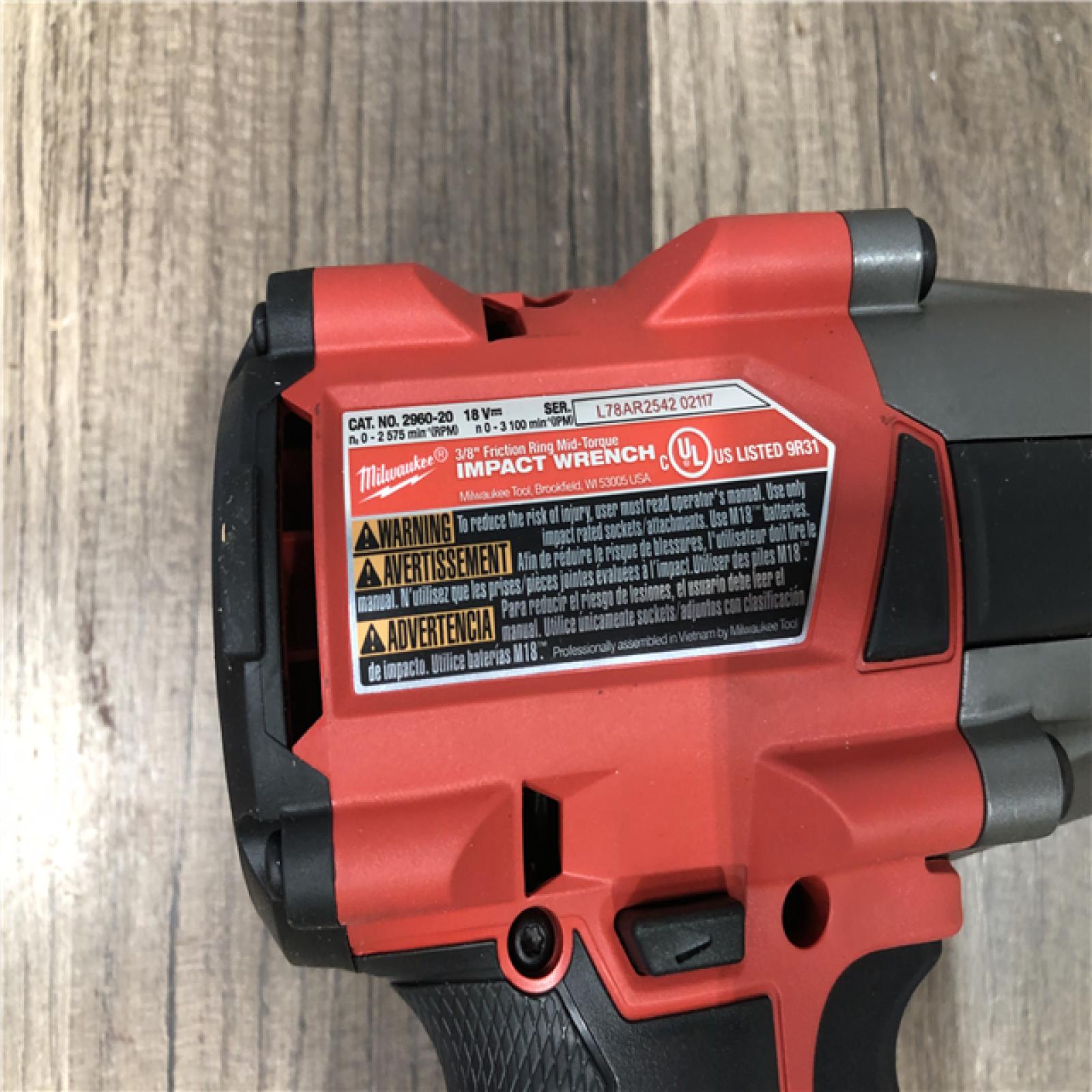 AS-IS Milwaukee FUEL GEN-2 18V Lithium-Ion Mid Torque Brushless Cordless 3/8 in. Impact Wrench with Friction Ring (Tool-Only)