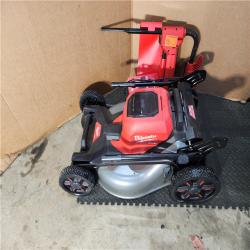 HOUSTON LOCATION - AS-IS Milwaukee M18 FUEL Brushless Cordless 21 in. Walk Behind Dual Battery Self-Propelled Mower Kit W/ (2) HD12.0 BATTERY & RAPID CHARGER