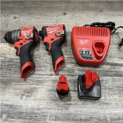 AS-IS Milwaukee FUEL 12-Volt Lithium-Ion Brushless Cordless Hammer Drill and Impact Driver Combo Kit