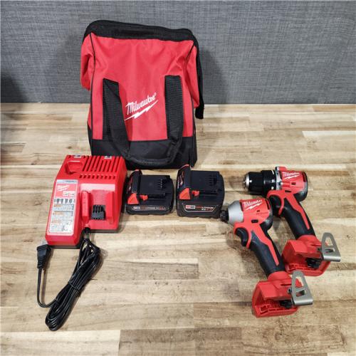HOUSTON LOCATION - AS - IS Milwaukee 18-Volt Lithium-Ion Brushless Cordless Compact Hammer Drill/Impact Combo Kit