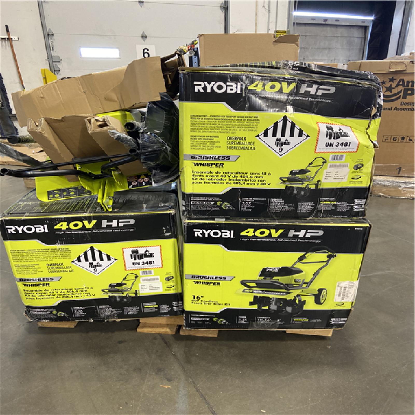 DALLAS LOCATION - RYOBI 40V HP Brushless 16 in. Front Tine Tiller with Adjustable Tilling 4 (UNITS)