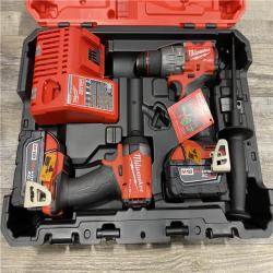 AS-IS Milwaukee 18V Lithium-Ion Brushless Cordless Hammer Drill and Impact Driver Combo Kit