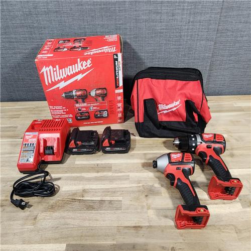 HOUSTON LOCATION - AS-IS Milwaukee M18 18V Cordless Brushed 2 Tool Drill/Driver and Impact Driver Kit