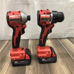 AS-IS Milwaukee 18-Volt Lithium-Ion Brushless Cordless Compact Hammer Drill/Impact Combo Kit