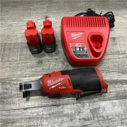 AS-IS Milwaukee FUEL 12V Lithium-Ion Brushless Cordless High Speed 3/8 in. Ratchet Kit