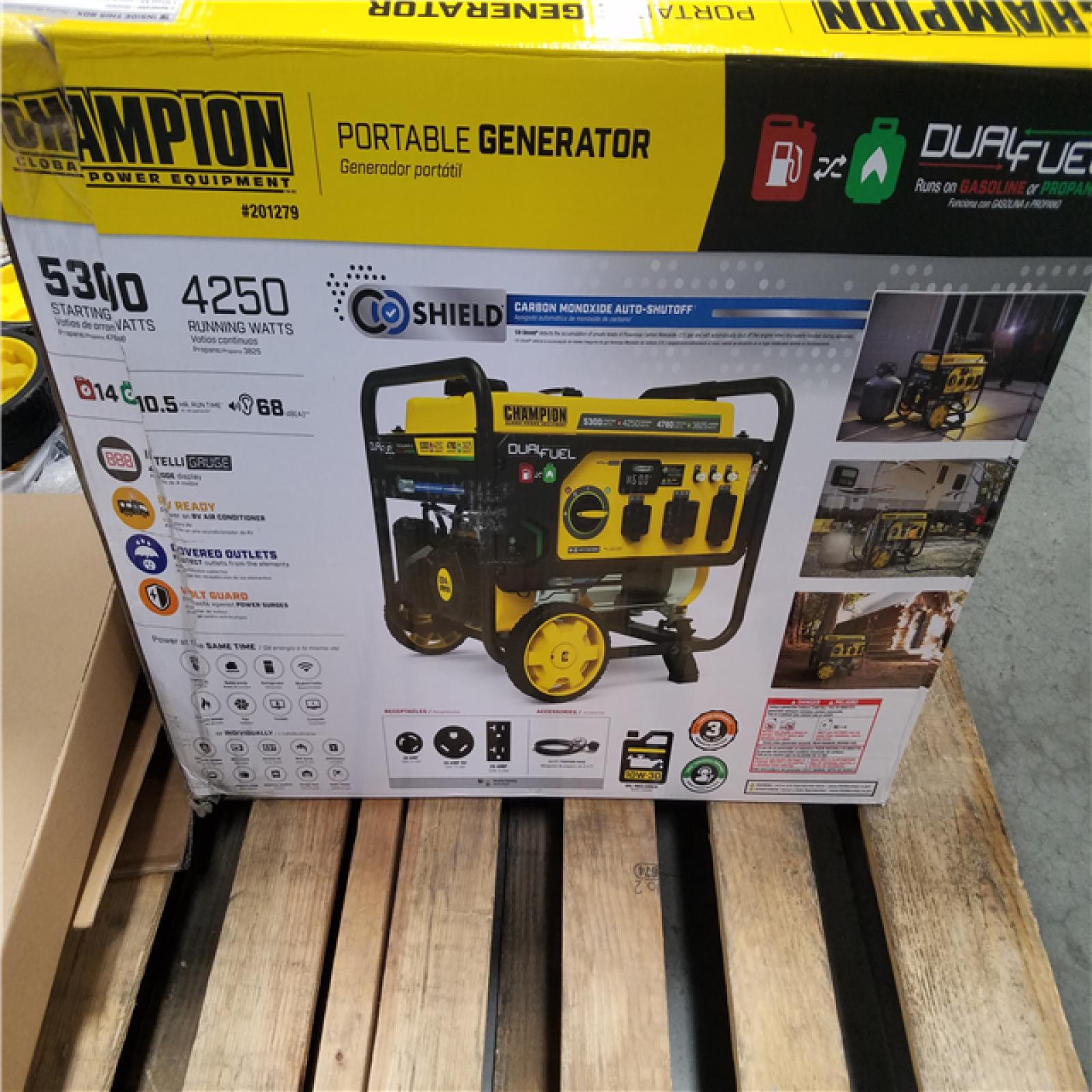 CALIFORNIA AS-IS CHAMPION DUAL FUEL PORTABLE GENERATOR