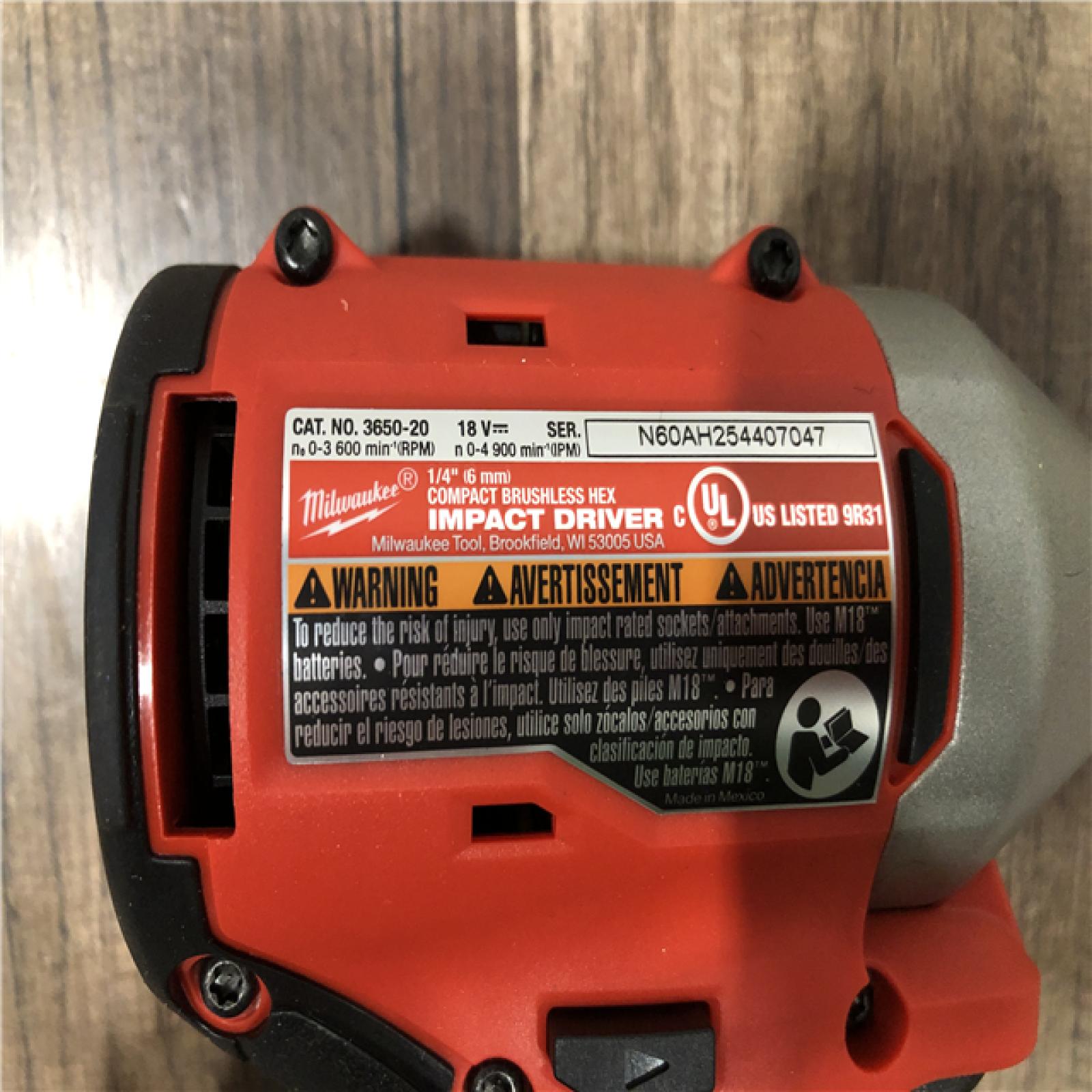 AS-IS Milwaukee 18V Lithium-Ion Brushless Cordless 1/4 in. Compact Impact Driver (Tool Only)
