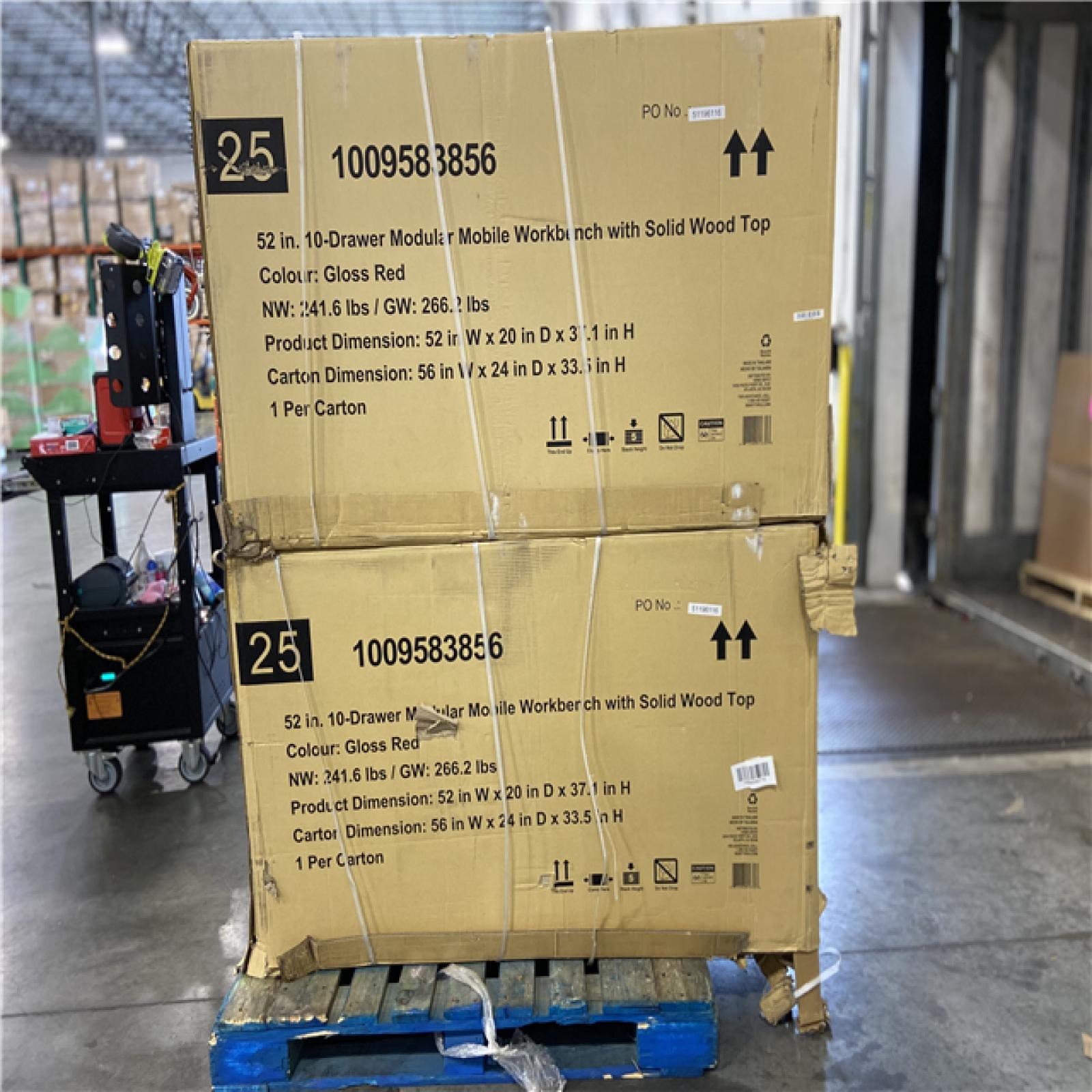DALLAS LOCATION - Husky Modular Tool Storage 52 in. W x 20 in. D Standard Duty Red Mobile Workbench Cabinet 2 (UNITS)UNITS)