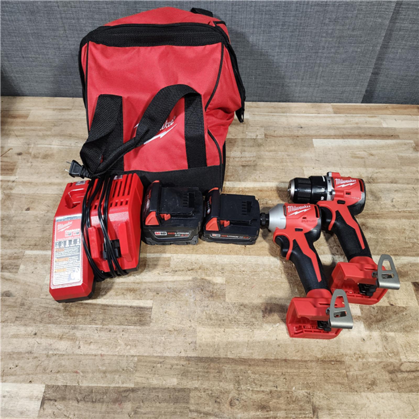 HOUSTON LOCATION - AS - IS Milwaukee 18-Volt Lithium-Ion Brushless Cordless Compact Hammer Drill/Impact Combo Kit