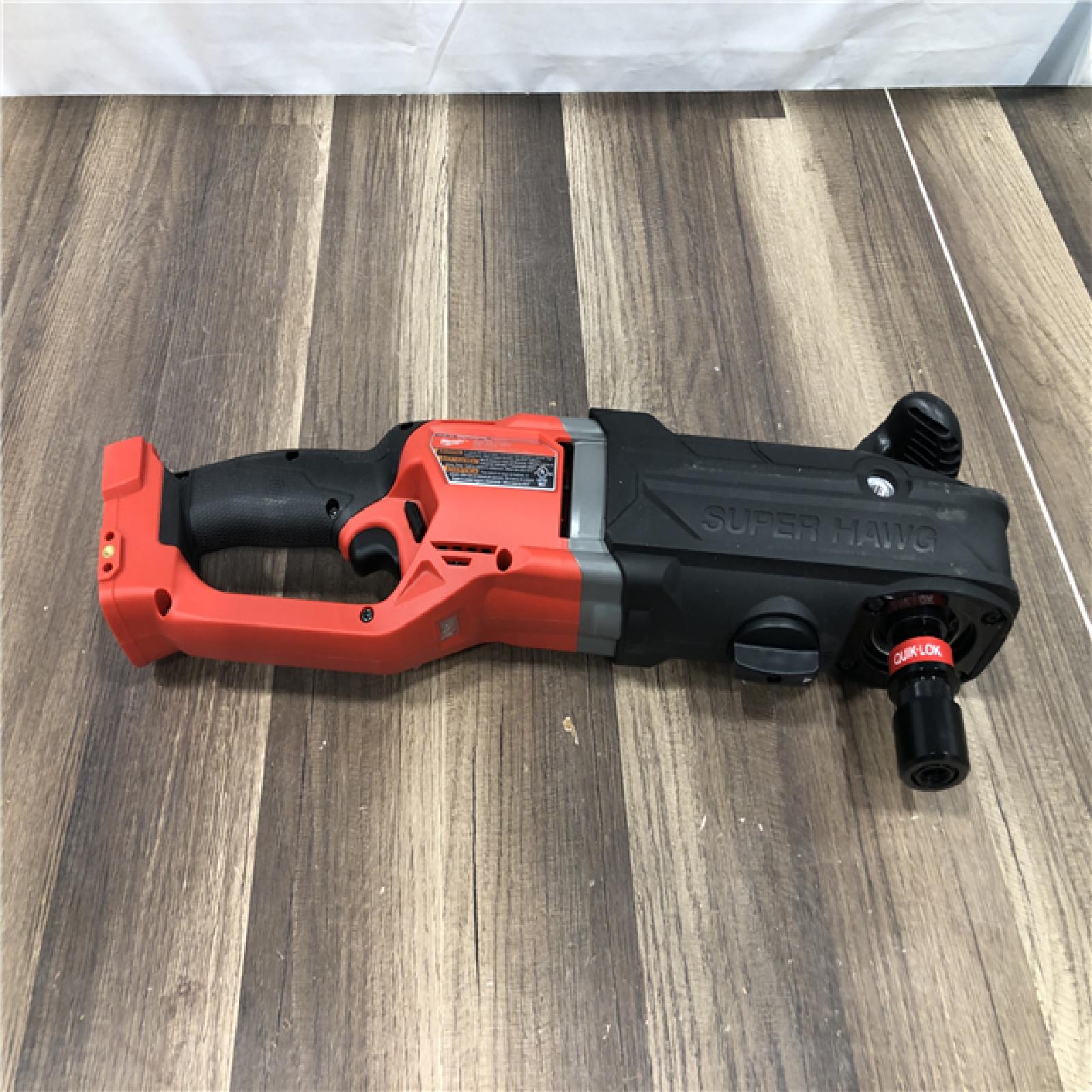 AS-IS Milwaukee FUEL 18V Lithium-Ion Brushless Cordless GEN 2 SUPER HAWG 7/16 in. Right Angle Drill (Tool-Only)
