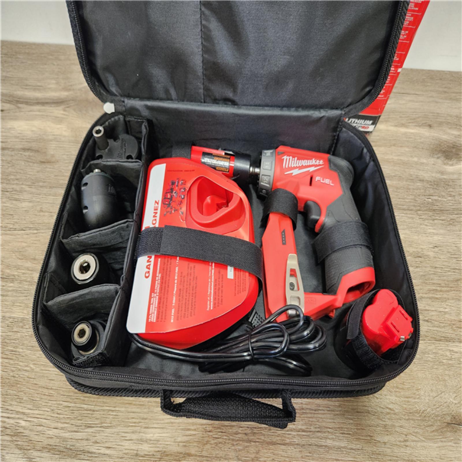 Phoenix Location NEW Milwaukee M12 FUEL 12V Lithium-Ion Brushless Cordless 4-in-1 Installation 3/8 in. Drill Driver Kit with 4-Tool Heads