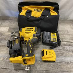 AS-IS DEWALT 20V MAX Lithium-Ion 15-Degree Electric Cordless Roofing Nailer Kit