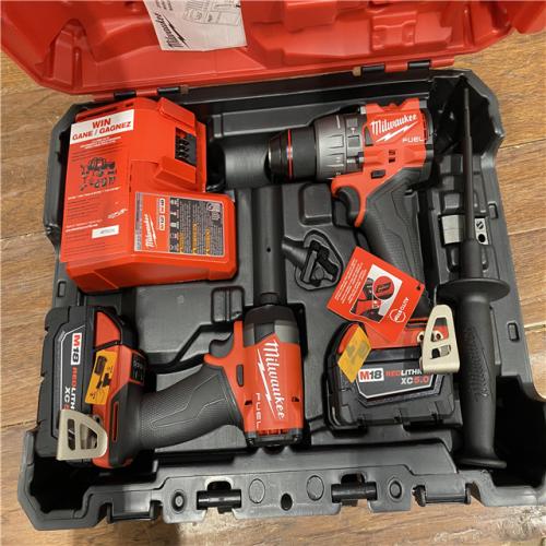 AS-IS MILWAUKEE M18 FUEL 18V Lithium-Ion Brushless Cordless Hammer Drill and Impact Driver Combo Kit (2-Tool) with 2 Batteries