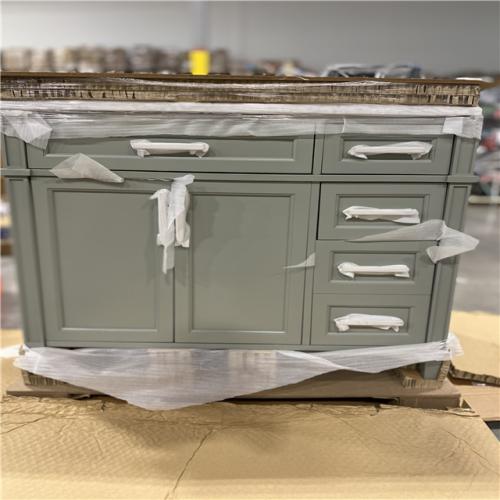 DALLAS LOCATION -  Home Decorators Collection Caville 42 in. W x 22 in. D x 34 in. H Single Sink Bath Vanity in Sage Green with Carrara Marble Top