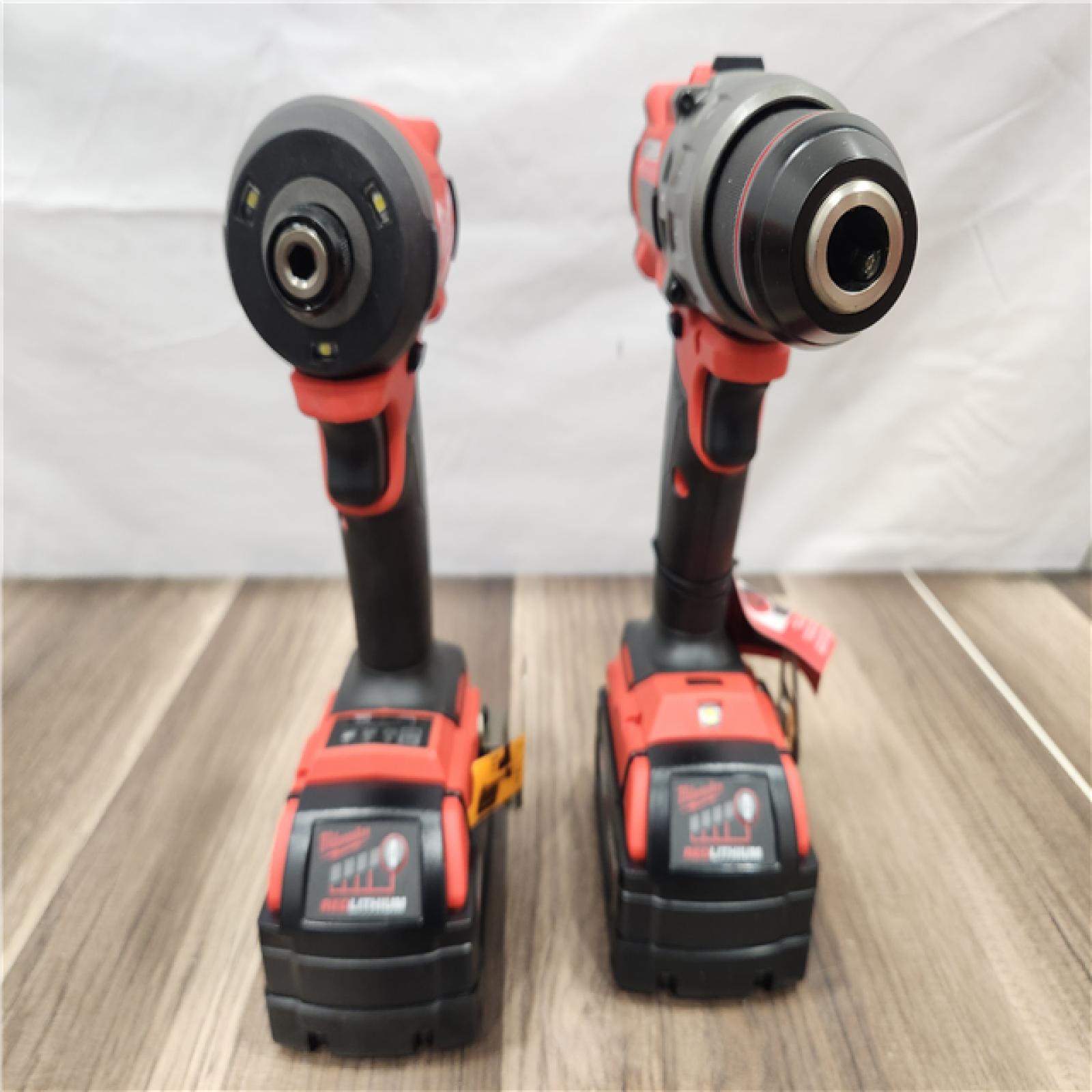 AS-IS- MILWAUKEE FUEL 18V Lithium-Ion Brushless Cordless Hammer Drill and Impact Driver Combo Kit