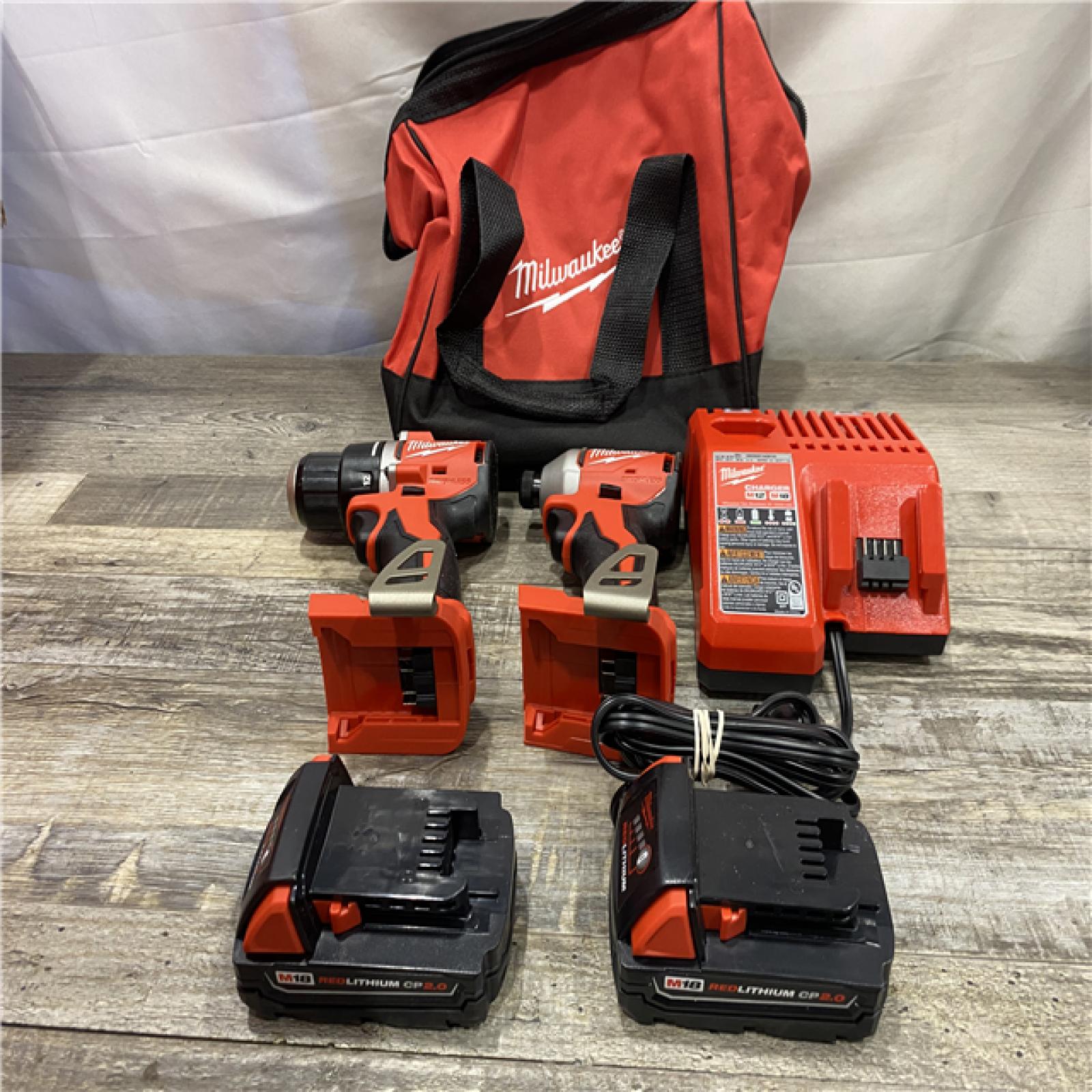 AS-IS Milwaukee 18V Lithium-Ion Brushless Cordless Compact Drill/Impact Combo Kit