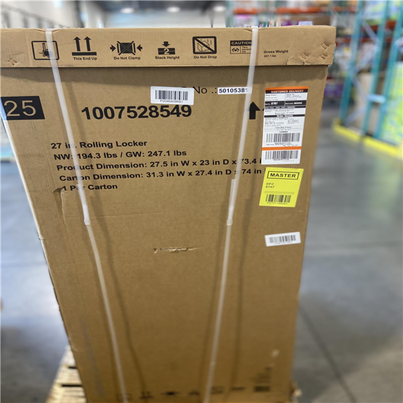 DALLAS LOCATION -  Tool Storage 27 in. W x 23 in. D Heavy Duty Matte Black 4-Shelf Rolling Side Tool Locker