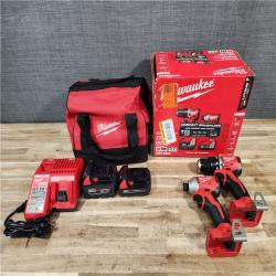 HOUSTON LOCATION - AS-IS Milwaukee 18-Volt Lithium-Ion Brushless Cordless Compact Hammer Drill/Impact Combo Kit