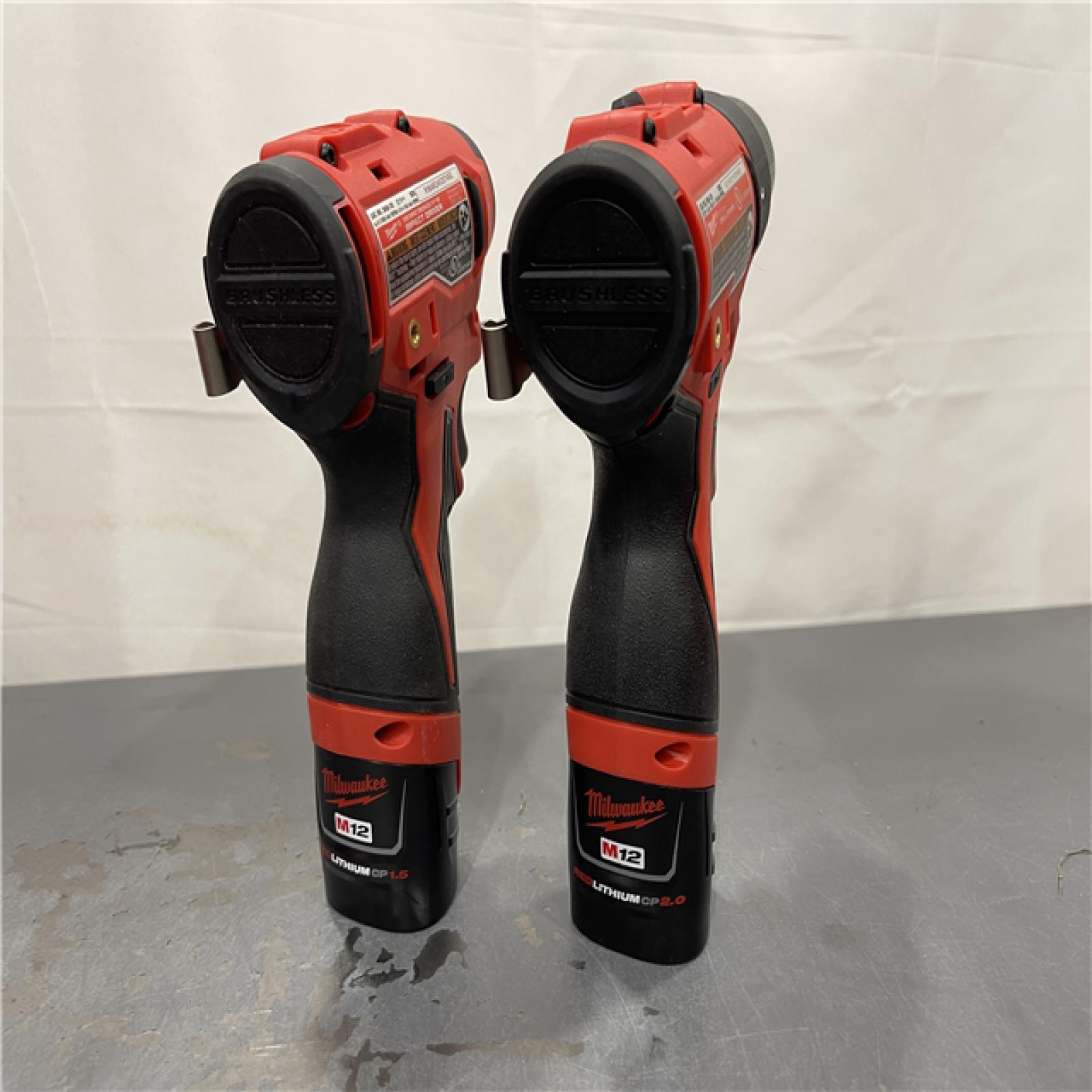 AS-IS - Milwaukee M12 12-Volt Lithium-Ion Brushless Cordless Subcompact Drill and Impact Driver Combo Kit
