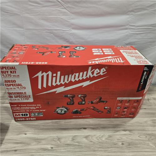 GOOD- Milwaukee M18 18-Volt Lithium-Ion Cordless Combo Kit 7-Tool with 2-Batteries, Charger and Tool Bag