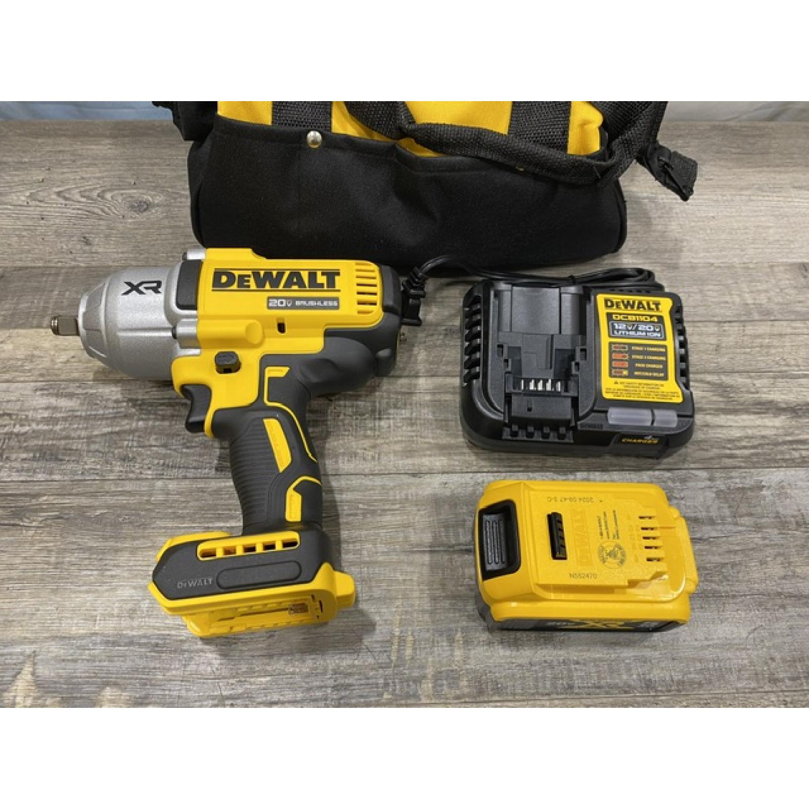 AS-IS DEWALT 20V MAX Lithium-Ion Cordless 1/2 in. Impact Wrench Kit
