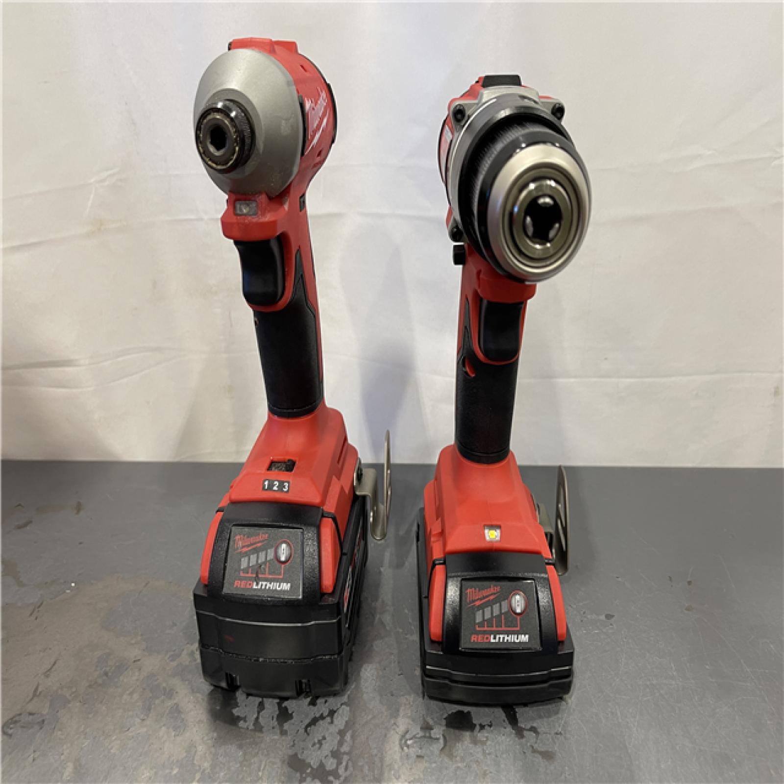 AS-IS - Milwaukee M18 18-Volt Lithium-Ion Brushless Cordless Compact Hammer Drill/Impact Combo Kit