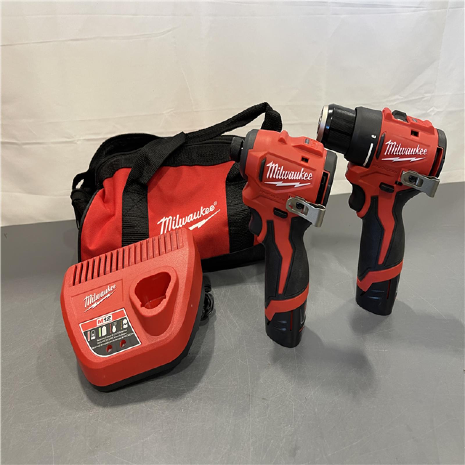 AS-IS - Milwaukee M12 Cordless Brushless 2 Tool Combo Kit