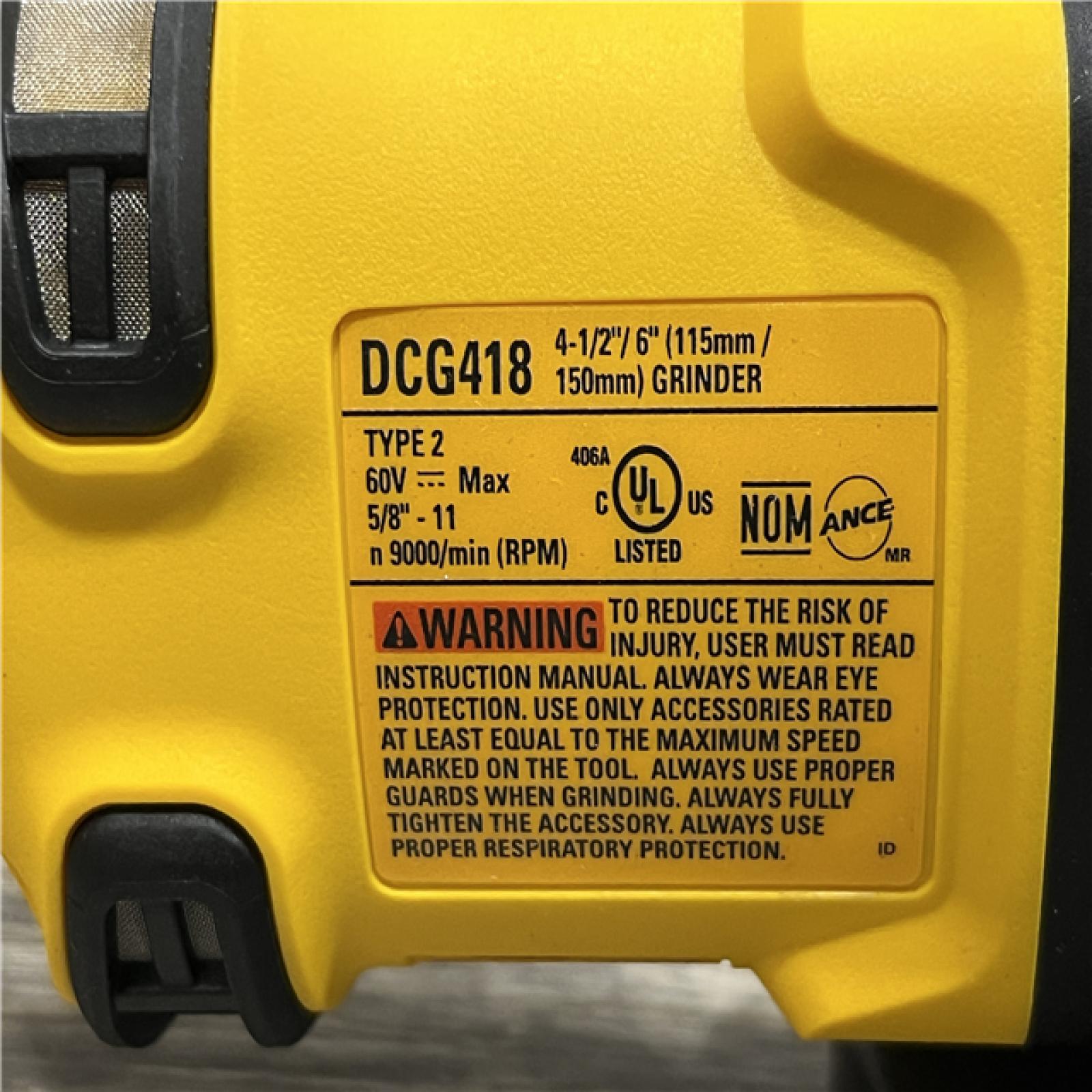 AS-IS DEWALT FLEXVOLT 60V MAX Cordless Brushless 4.5 in. to 6 in. Small Angle Grinder with Kickback Brake (Tool Only)