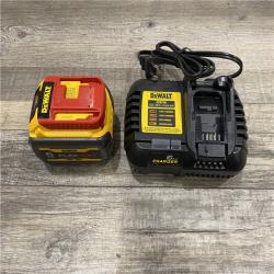 AS-IS DEWALT FLEXVOLT 20V/60V MAX Lithium-Ion 6.0Ah Battery Pack with 6 Amp Output Charger