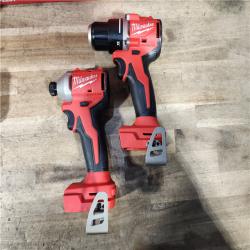HOUSTON LOCATION - AS-IS Milwaukee M18 18V Lithium-Ion Brushless Cordless Compact Drill/Impact Combo Kit (2-Tool) W/(2) 2.0 Ah Batteries  Charger & Bag