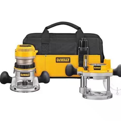 NEW! DeWalt 12 Amp Corded 2-1/4 Horsepower Fixed and Plunge Base Router Kit