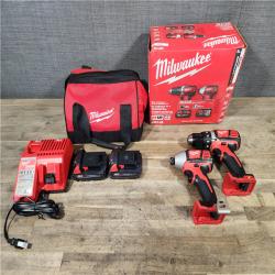 HOUSTON LOCATION - AS-IS Milwaukee 18V Cordless Brushed 2-Tool Drill/Driver and Impact Driver Kit