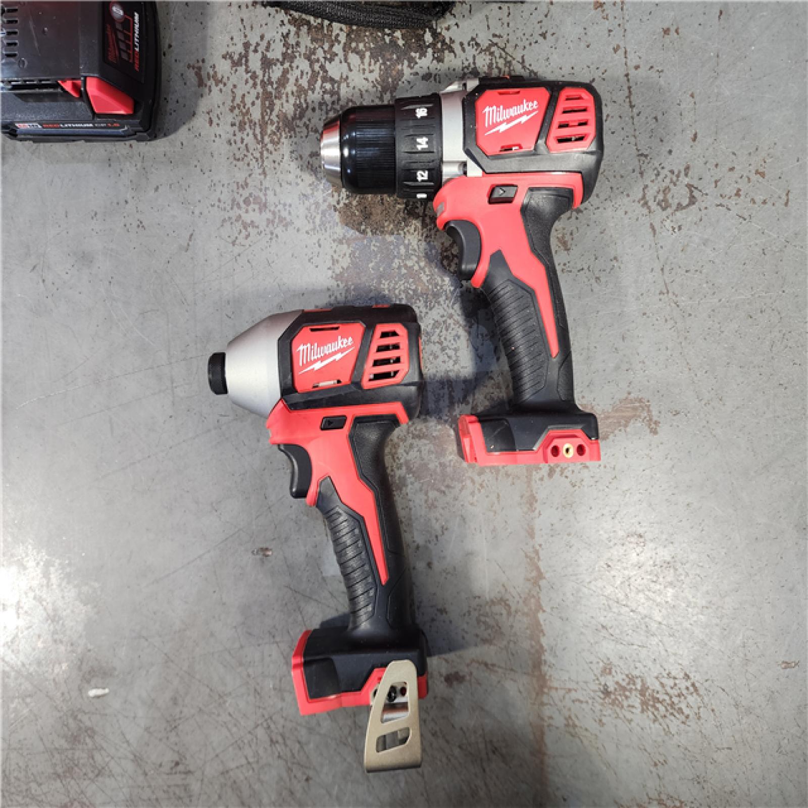 HOUSTON LOCATION - AS-IS Milwaukee M18 18V Cordless Brushed 2 Tool Drill/Driver and Impact Driver Kit
