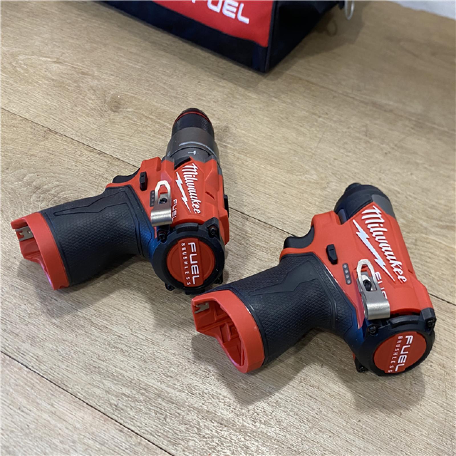 AS-IS Milwaukee FUEL 12-Volt Lithium-Ion Brushless Cordless Hammer Drill and Impact Driver Combo Kit