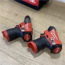 AS-IS Milwaukee FUEL 12-Volt Lithium-Ion Brushless Cordless Hammer Drill and Impact Driver Combo Kit