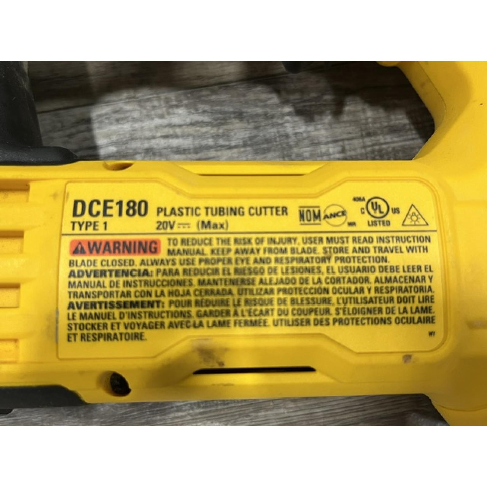 AS-IS DEWALT 20V MAX Cordless Plastic Tubing Cutter (Tool Only)