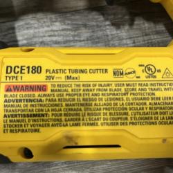 AS-IS DEWALT 20V MAX Cordless Plastic Tubing Cutter (Tool Only)