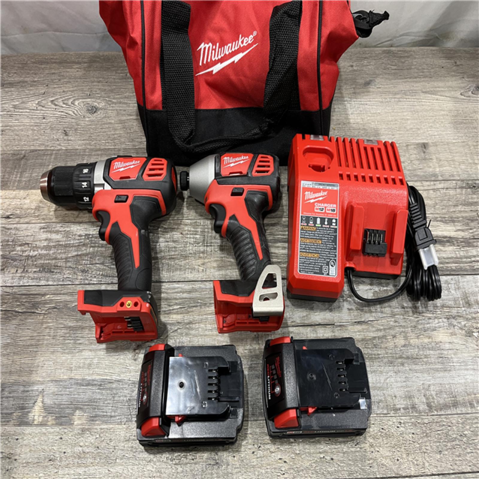 AS-IS Milwaukee 18V Lithium-Ion Cordless Drill Driver/Impact Driver Combo Kit