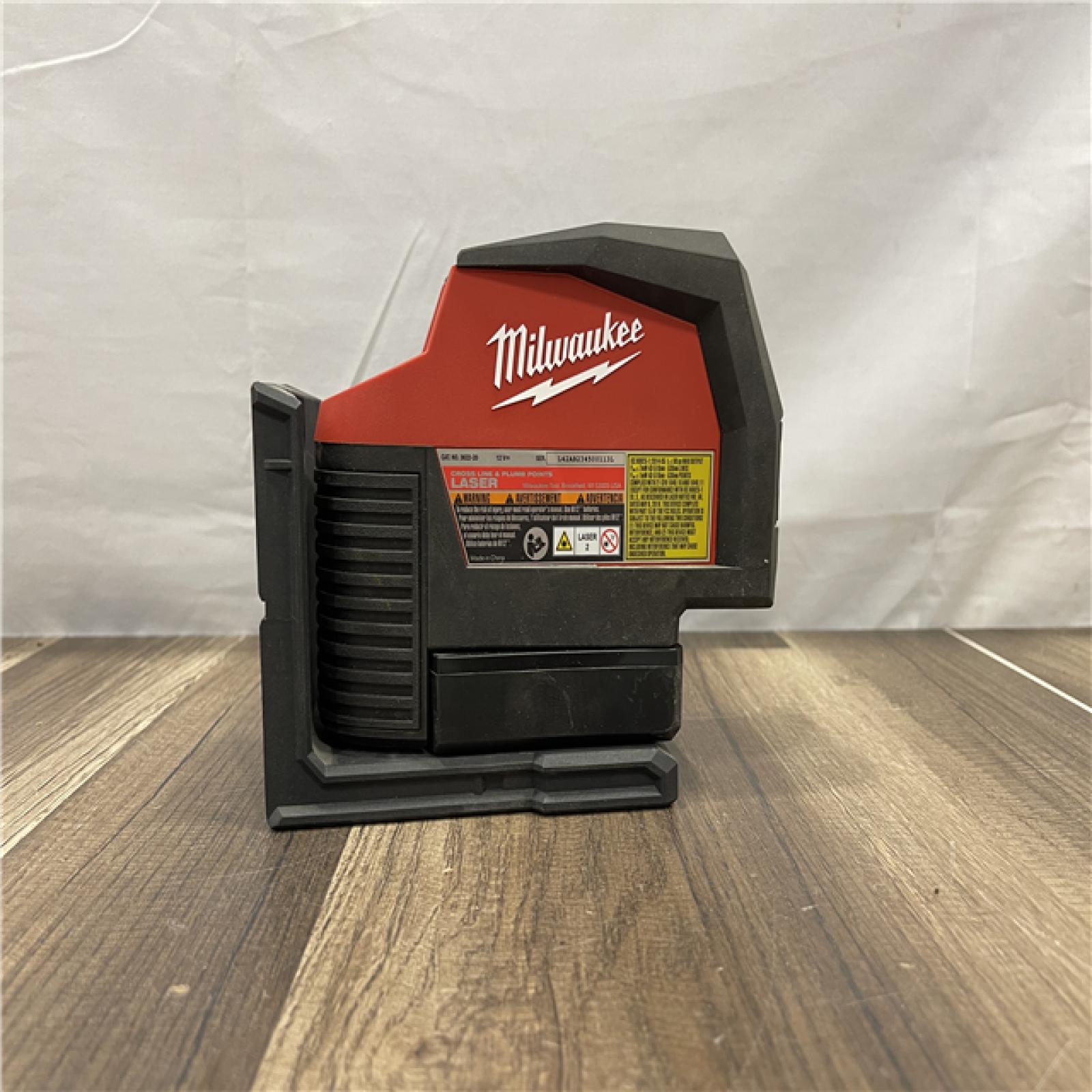 AS-IS Milwaukee 12-Volt Lithium-Ion Cordless Green 125 ft. Cross Line and Plumb Points Laser Level (Tool-Only)