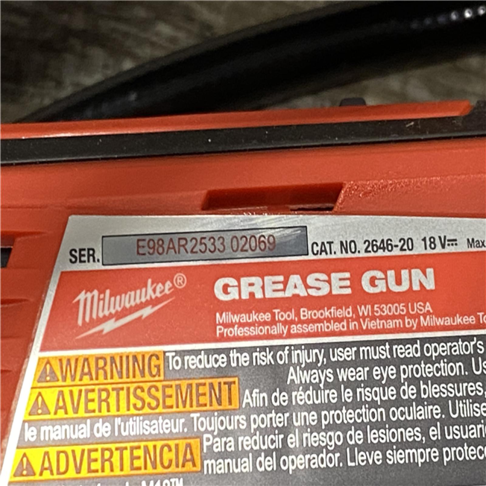 AS-IS Milwaukee 18V Lithium-Ion Cordless Grease Gun 2-Speed (Tool-Only)
