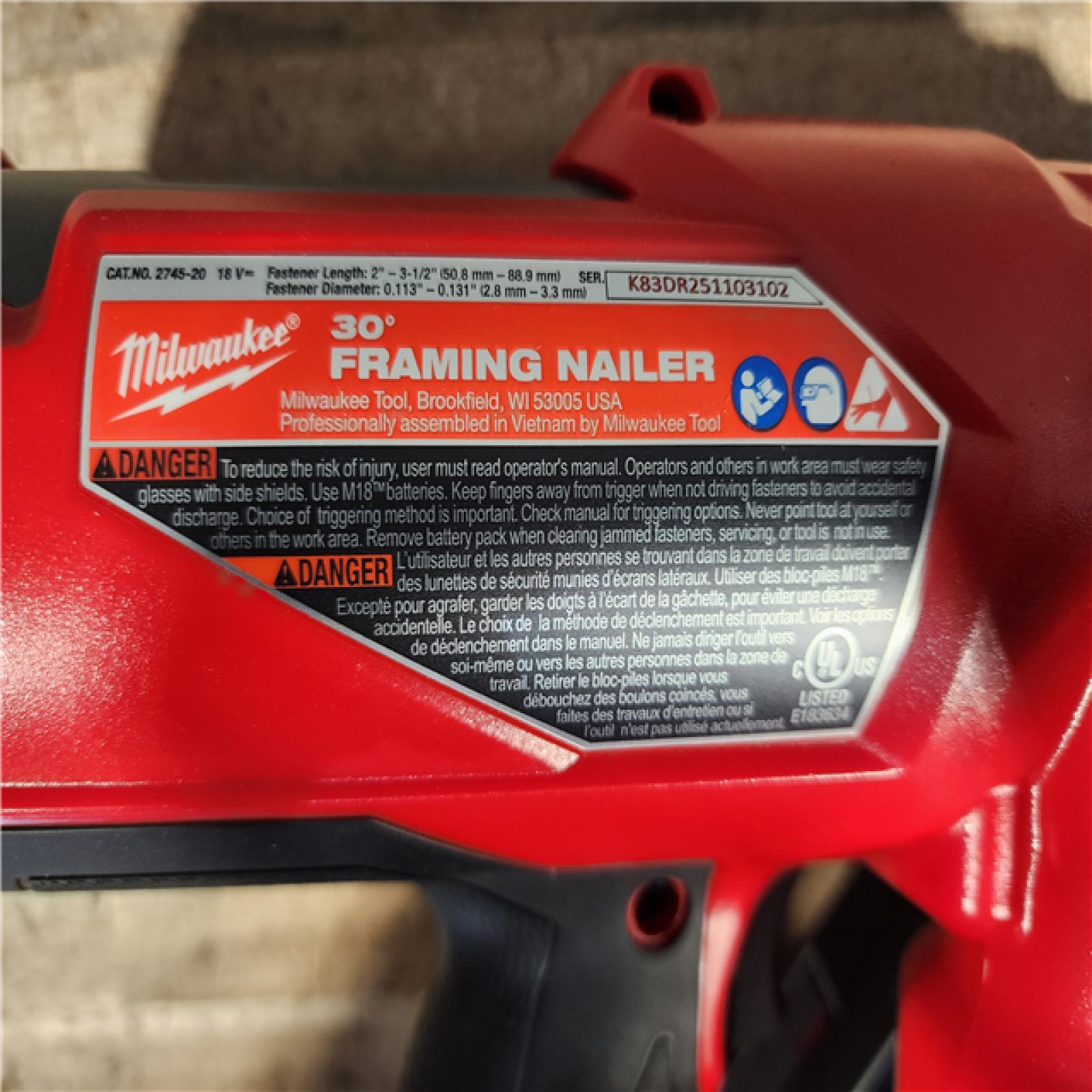 HOUSTON LOCATION - AS-IS Milwaukee FUEL 3-1/2 in. 18-Volt 30-Degree Lithium-Ion Brushless Cordless Framing Nailer (Tool-Only)