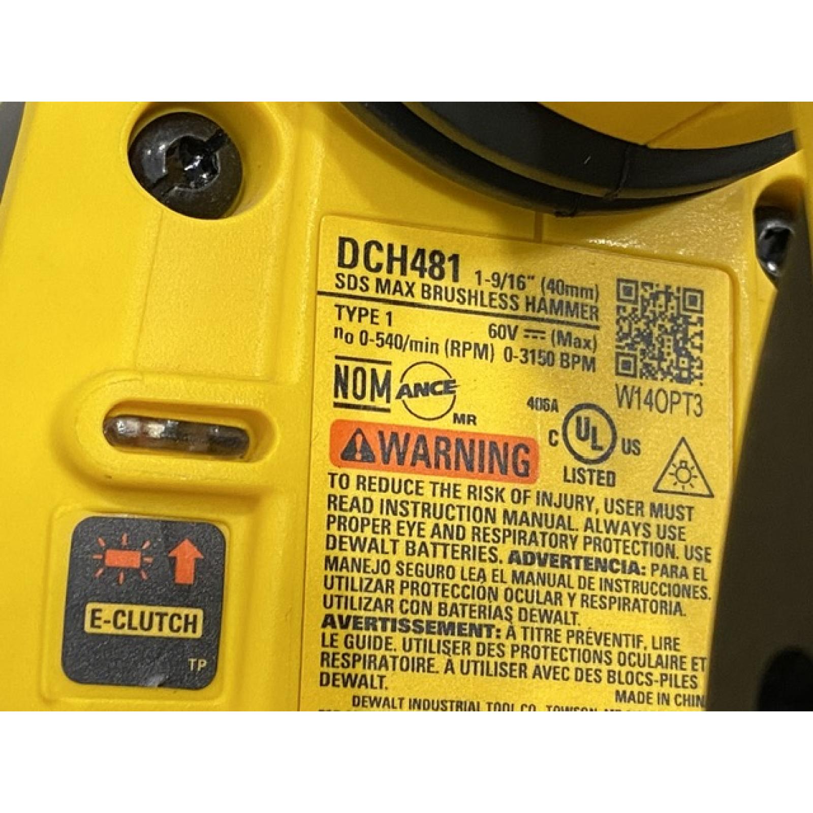 AS-IS DEWALT FLEXVOLT 60V MAX Cordless Brushless 1-9/16 in. SDS MAX Combination Rotary Hammer (Tool Only)