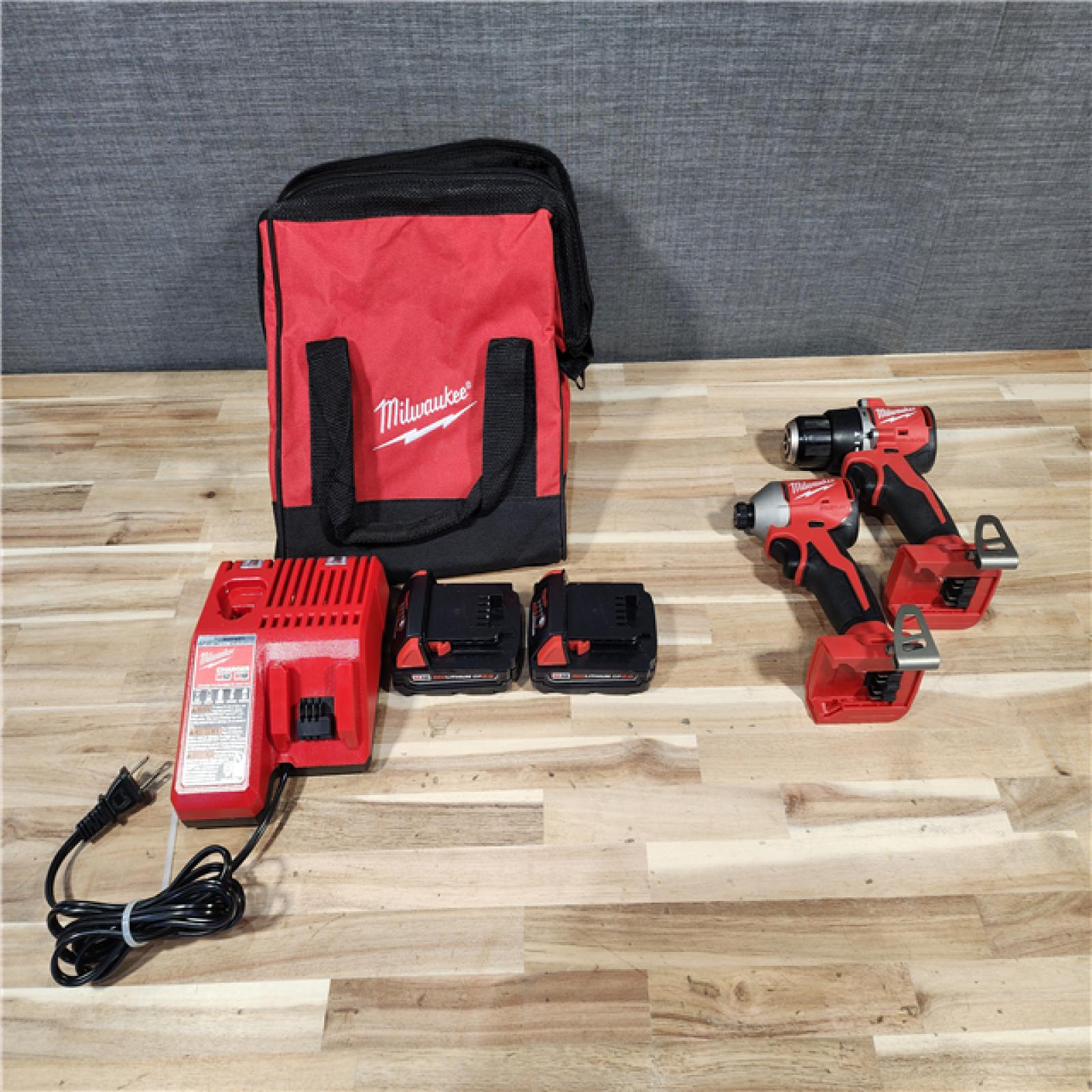 HOUSTON LOCATION - AS-IS Milwaukee 18V Lithium-Ion Brushless Cordless Compact Drill/Impact Combo Kit