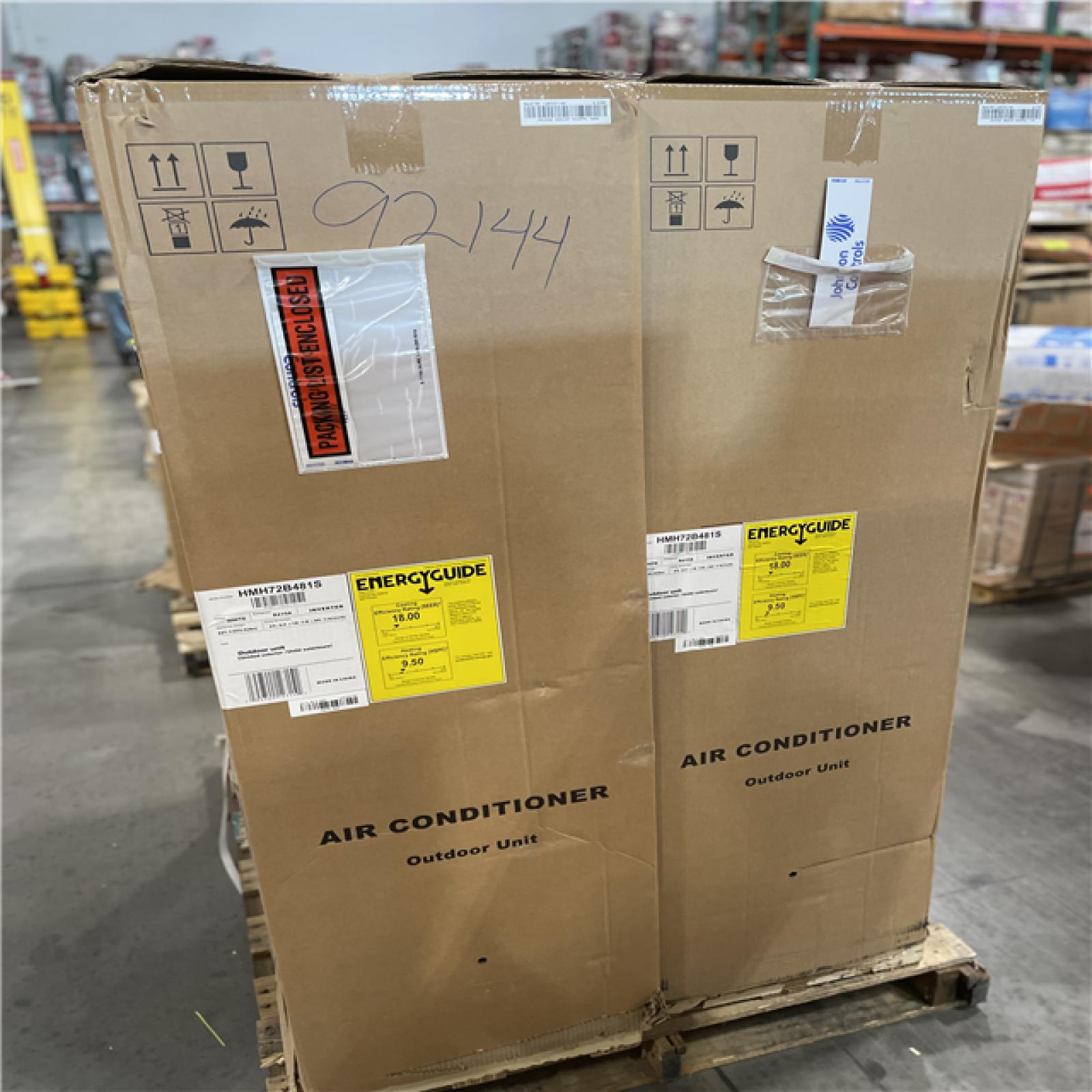 DALLAS LOCATION- Johnson Controls 5 Ton Outdoor A/C Unit PALLET (2 UNITS)