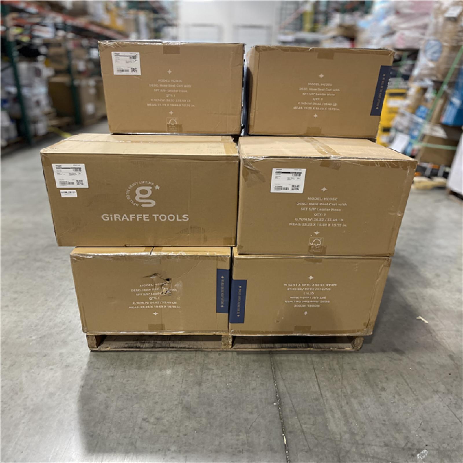 DALLAS LOCATION- NEW!- Giraffe Tools Heavy-Duty Industrial Hose Reel Cart PALLET (10 UNITS)