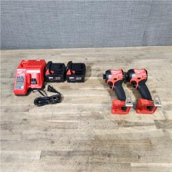 HOUSTON LOCATION - AS-IS MILWAUKEE 2 TOOL COMBO KIT W/ (2) BATTERY & CHARGER