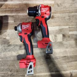 HOUSTON LOCATION - AS-IS M18 18-Volt Lithium-Ion Brushless Cordless Compact Hammer Drill/Impact Combo Kit (2-Tool) with (2) Batteries, Bag
