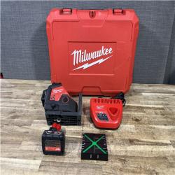 Houston Location AS-IS Milwaukee 12-Volt Lithium-Ion Cordless Green 250 ft. 3-Plane Laser Level Kit